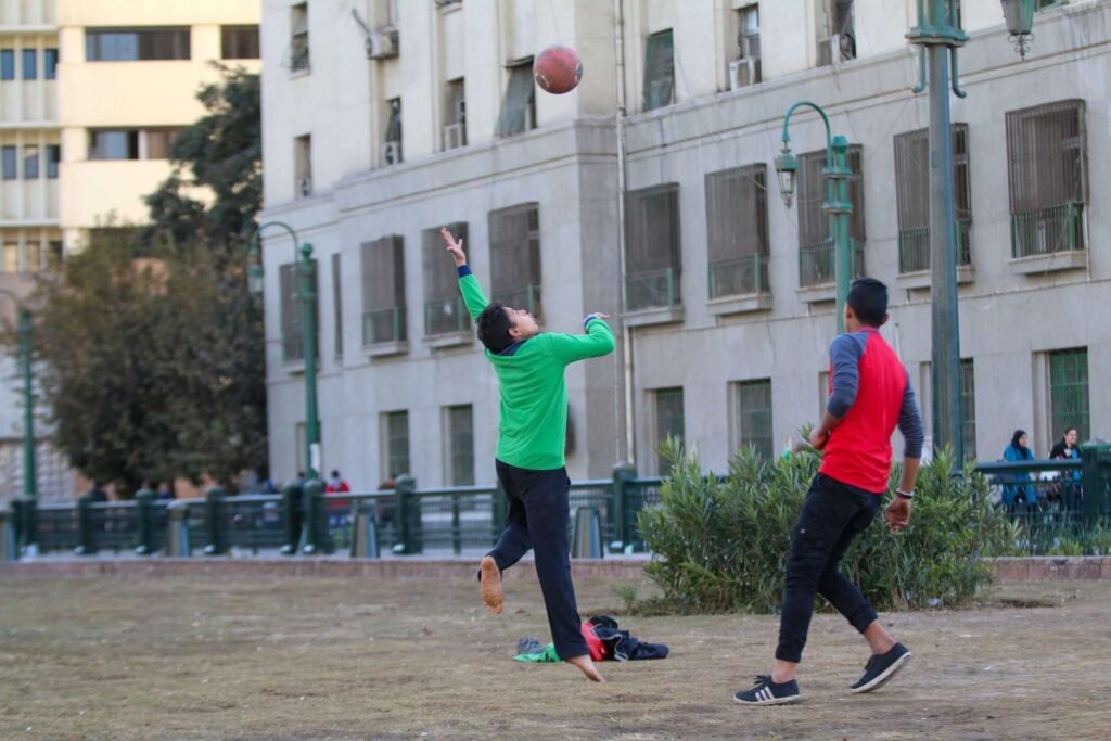 Boys Playing Football in Tahrir Square, Cairo