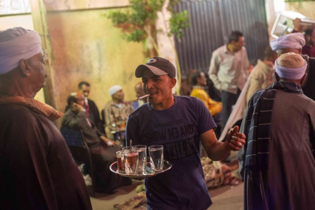 Tea Seller at Night Market – Mawlid al-Sayyida Zaynab 2017
