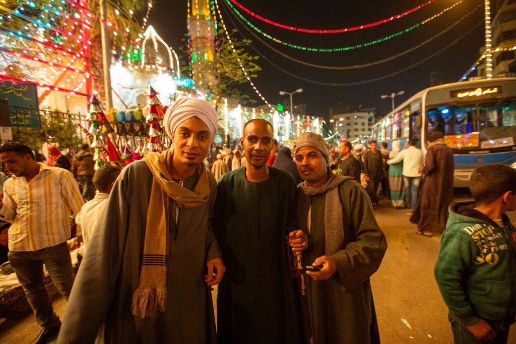 Men in Traditional Galabeyas at Al-Sayyida Zainab Mawlid – Cairo 2017