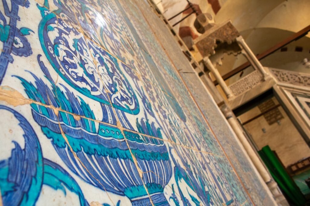 Blue-Tiled Wall of the Blue Mosque (Amir Aqsunqur Mosque) in Cairo