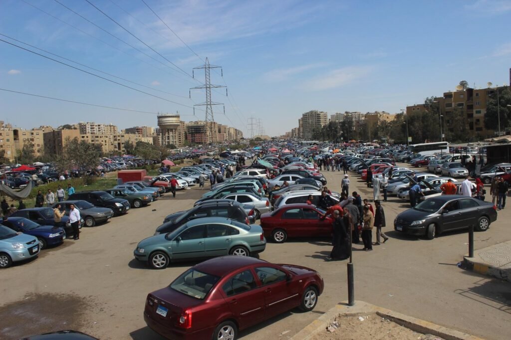 Nasr City Old Car Market Cairo Crowded Friday Auto Market