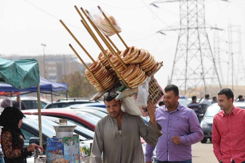 Simit Seller at Nasr City Old Car Market Cairo 2