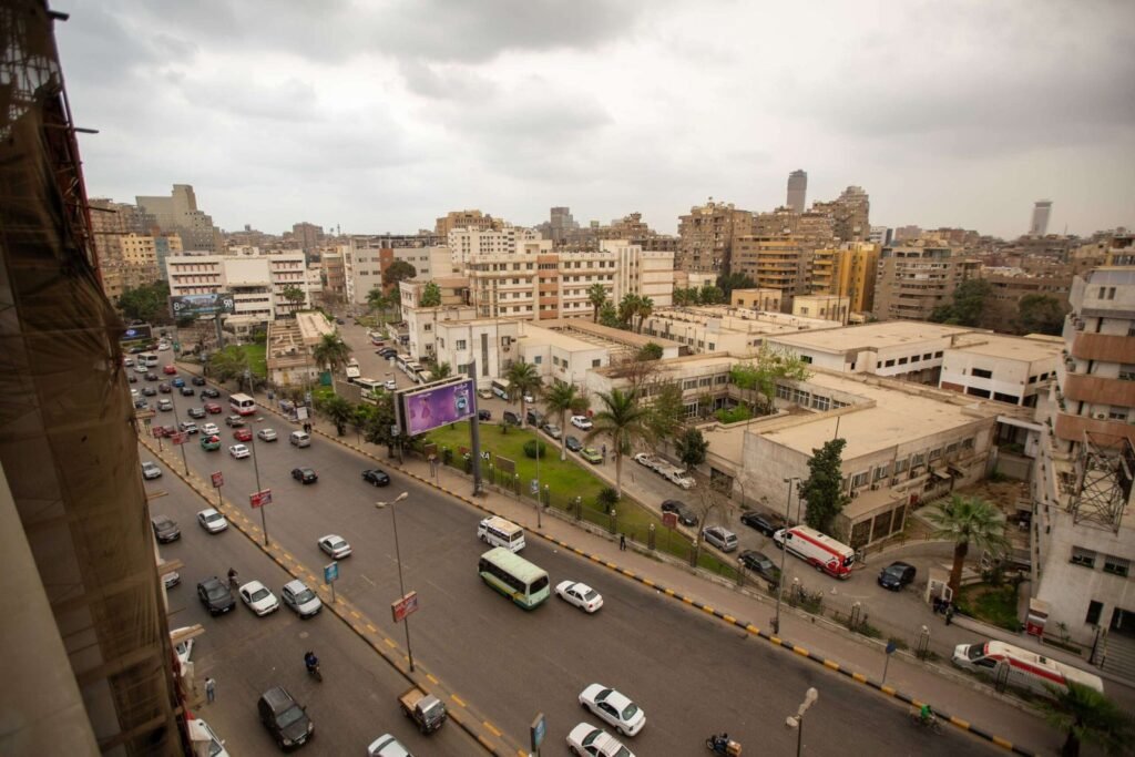 Aerial View of a Busy Street in Cairo 2